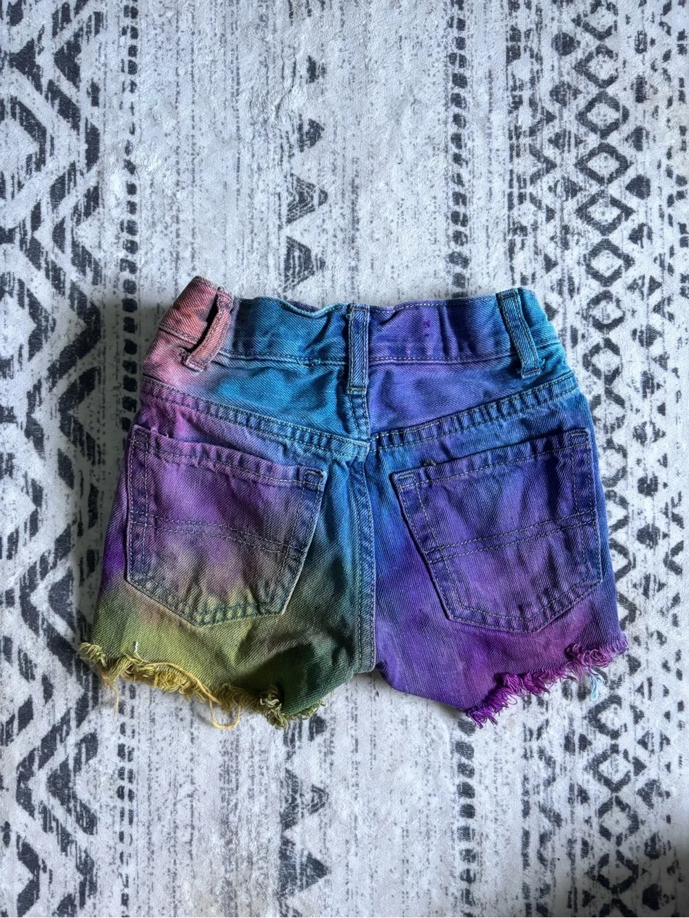 The Children's Place Multicolor Tie-Dye Distressed Denim Shorts